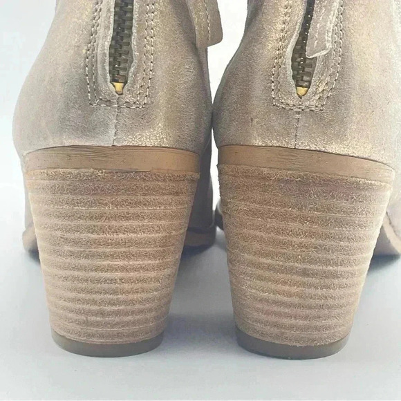 APROPO GOLD ANKLE BOOTS BOOTIES SIZE 41 BLOCK HEELS - Picture 8 of 12